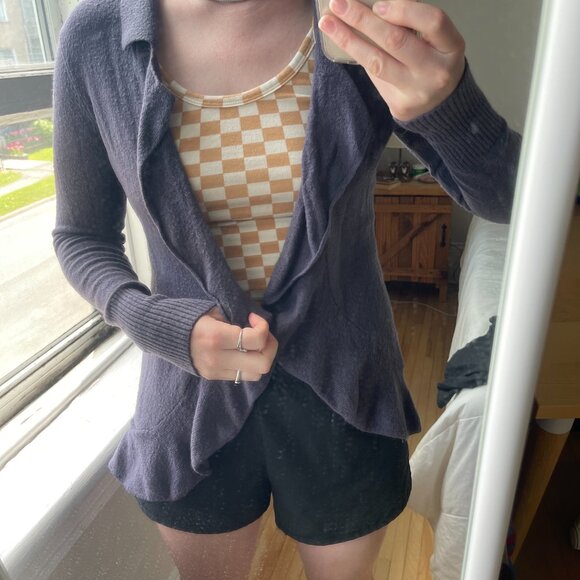 Banana Republic Wool Ruffle Cardigan Size M - Picture 2 of 5